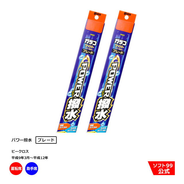 ソフト99 イスズ ビークロス （平成9年3月〜平成12年）ガラコワイパーパワー撥水 ブレード 運転席側・助手席側セット