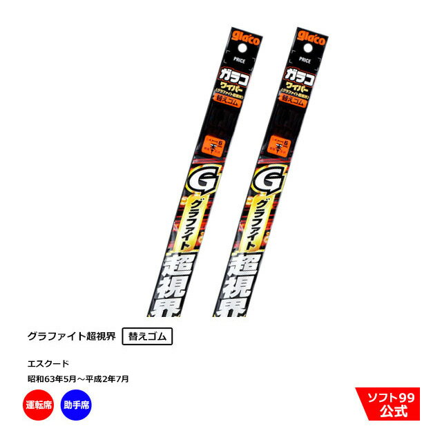 ソフト99 スズキ エスクード （昭和63年5月〜平成2年7月）ガラコワイパーグラファイト 替えゴム 運転席側・助手席側セット