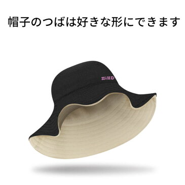 帽子 サファリハット レディース UV 日よけ ハット つば広 UVカット サーフハット ワイヤー入り 冷感 日よけ 春 夏 洗える 紫外線対策 2way 両面使える リバーシブル アウトドア 無地 ストライプ ドット柄 キャップ 折りたたみ 軽量 可愛い おしゃれ レジャー 0382