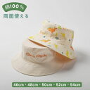 ベビー 帽子 ハット 可愛い キッズ用 バケットハット 赤ちゃん 2WAY 綿100% サンハット ダイナソー柄 ベージュ 女の子 男の子 リバーシブル 両面使える 折りたたみ 日焼け止め 紫外線対策 秋 冬 防風 旅行 ビーチ 公園 アウトドア 山登り つば広 あご紐付き 通園 UVカット