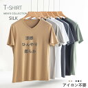 Tシャツ メンズ 半袖 シルク 光沢度 吸湿 爽快 冷感 快適 ひんやり 柔らか 速乾 インナー 半袖Tシャツ Vネック 紳士 SILK インナー メンズ インナー 吸汗 シルク 下着 敏感肌 プレゼント ギフト レジナスブーム ホワイト ブラック グレー　ネイビーM L XL 2XL 3XL 全6色