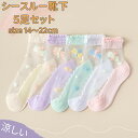 【BLACK FRIDAY ポイント10倍】 シースルー 靴下 女の子 レディース 靴下 シースルー ソックス 5足セット 透け 透明 おしゃれ 韓国風 INS...