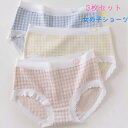 ショーツ 3枚セット 女の子 下着 チェック柄 3枚組 ショーツ おしゃれ 可愛い 小学生 ジュニア 中学生 高校生 大学生 セット 綿 ガールズ ショーツ 下着 インナーパンツ 綿クロッチ 子供 インナー 通気 柔らか 伸縮性よい 100cm~170cm 14kg~60kg