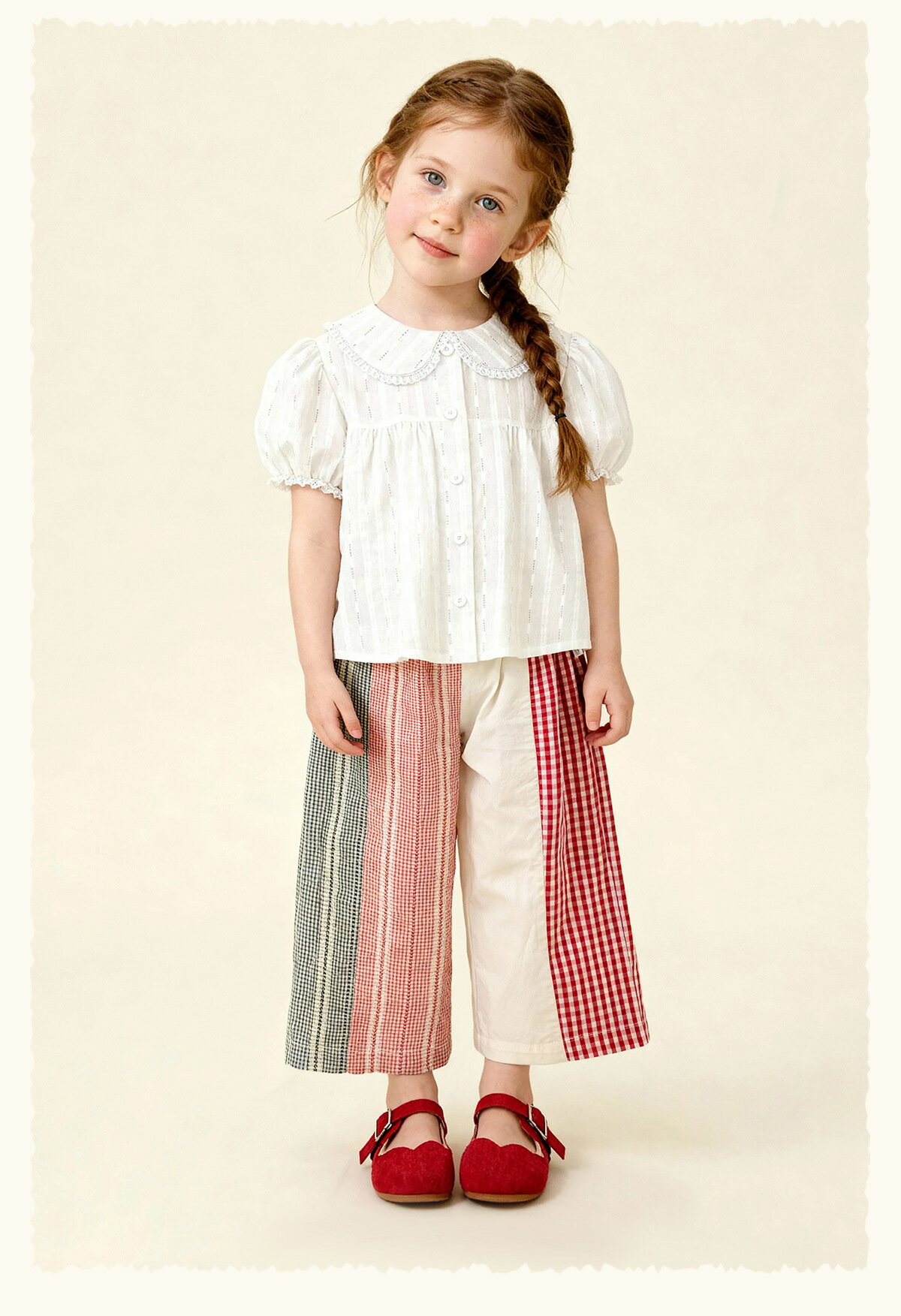 Rakuten - 半袖レースシャツ ガールズ 春夏 綿100％パフスリーブ丸襟 白 100-140cm キッズ 女の子 子供服 トップス 無地 コットン セレモニー 発表会 入学式 卒園式 入園式 結婚式 七五三 幼稚園 保育園 普段着 お出かけ