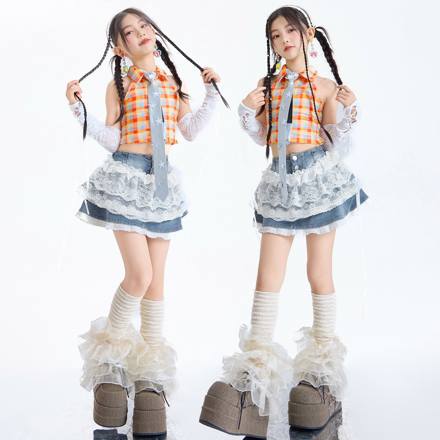 ダンス衣装 ガールズ 四季 半袖 上下セット 110-180cm 発表会 舞台衣装 ジャズ衣装...