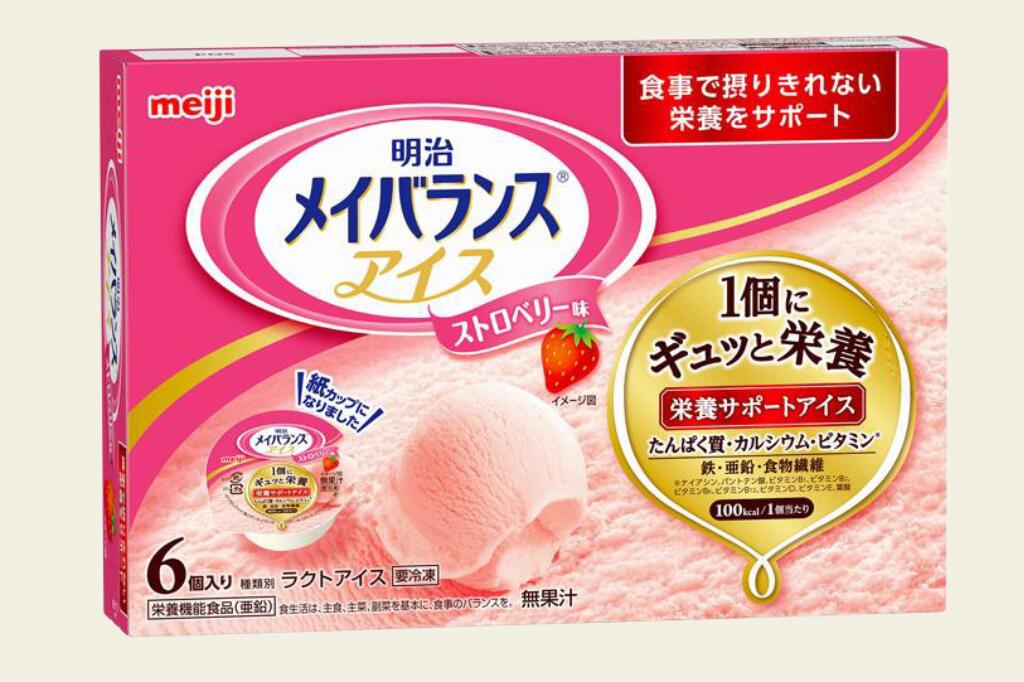 【栄養補助食品】明治 メイバランスアイス ストロベリー味 80mlX6 アイスクリーム 栄養サポート 補助食品