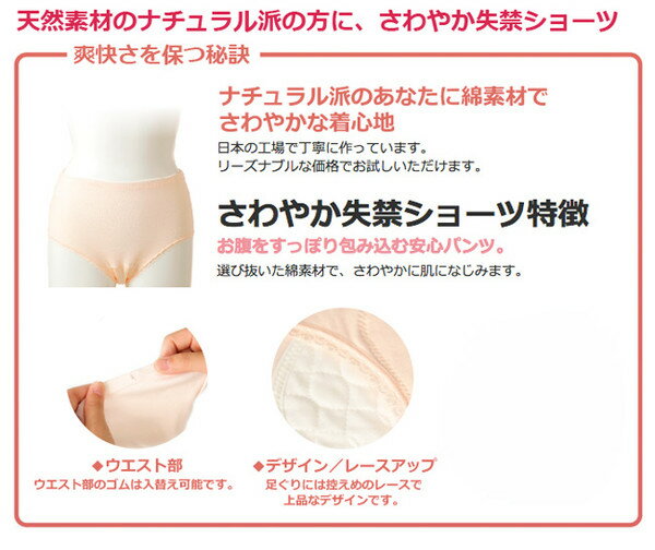 MAYFEEL メイフィール さわやか失禁ショーツ 3枚組 ピーチ サイズ L【MF】