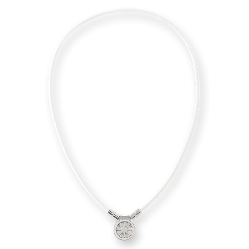 [BANDEL] バンデル ヘルスケア ネックレス Earth mini 2.0 (ホワイト×シルバー, 52cm)