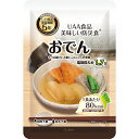 UAA食品 カロリーコントロール食 おでん 185g 50食/箱 5年保存 【送料無料】 Item Information 特　徴 さつま揚げの旨味が大根とコンニャクに染み込んだ煮物です！！ 内容量 1袋 185g 50袋入り 調理方法 ●常温のまま、温めなくても開封してそのままお召し上がりいただけます。 ●電子レンジ等、ご使用の際は皿等に移して下さい。 栄養成分表（1食185g当たり） ●エネルギー：77kcal ●たんぱく質：5.6g ●脂質：1.9g ●炭水化物：9.6g ●ナトリウム：666.8mg ●食塩相当量：1.7g 賞味期限 製造から5年1か月 アレルギー情報　 特定原材料7品目 : 小麦 特定原材料に準ずるもの：大豆 保存方法 直射日光、高温多湿は避けて、常温で保存してください。 梱包サイズ 450×295×210mm　重量：10.5kg 製造元 アルファフーズ株式会社