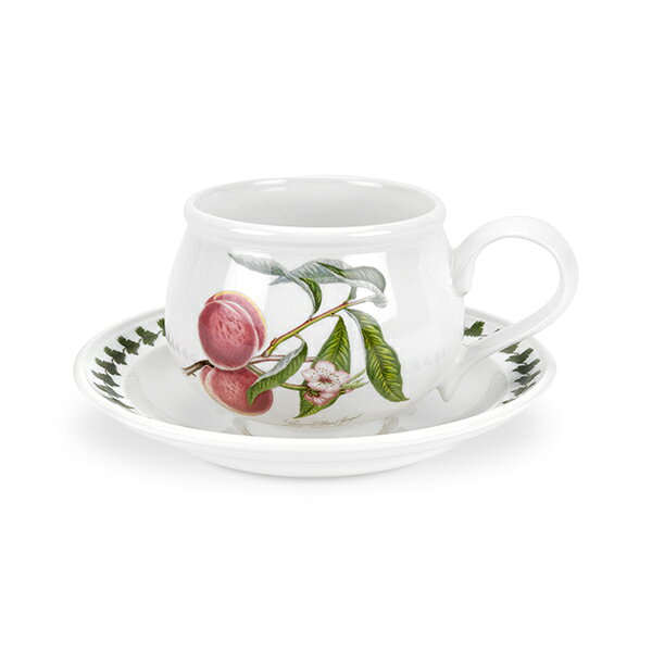ポートメリオン ポモナ ティーカップ&ソーサーロマンティックシェイプ ピーチ PL04105grimwoodsroya　洋食器　イギリス　ボタニック