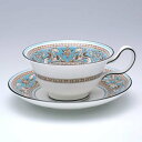 ウェッジウッド　フロレンティーンターコイズ　ティーカップ&ソーサー（ピオニー）　Wedgwood　イギリス　洋食器　ブランド