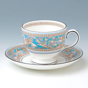 ウェッジウッド　フロレンティーンターコイズ　ティーカップ&ソーサー（珈琲紅茶兼用）　Wedgwood　イギリス　洋食器　ブランド