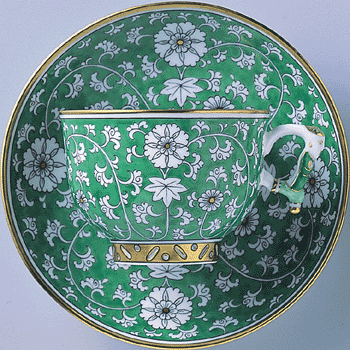 ヘレンド　芙蓉緑彩 ティーカップ&ソーサー RDCV-3364-0-21　洋食器　ハンガリー　ハンドペイントのサムネイル