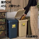ごみ箱 ゴミ箱 45リットル 2個セット 分別 屋外 日本製 スリム ふた付き フタ キッチン 北欧 ダストボックス ワンハンドペール インテリア 蓋つき リビング 縦型 連結 ゴミ袋 台所 一人暮らし おしゃれ 外置き 袋止め
