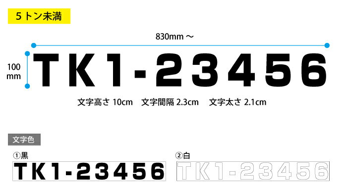 （5トン未満）漁船登録番号1枚【縦1