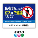 【穴加工無料】私有地につき立ち入り禁止 看板 プレート アルミ樹脂複合板+UVラミネート加工