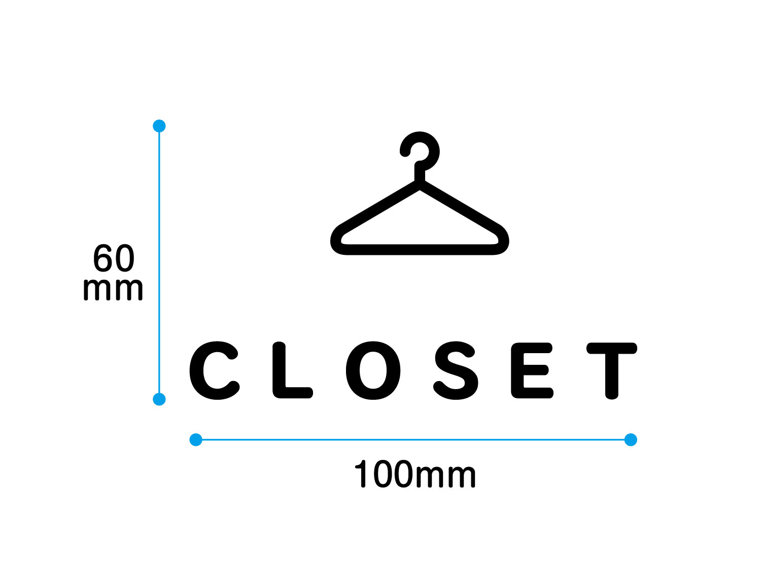 【送料無料】ドア用切文字　クローゼット　CLOSET サイズ100x60mm カッティングシート