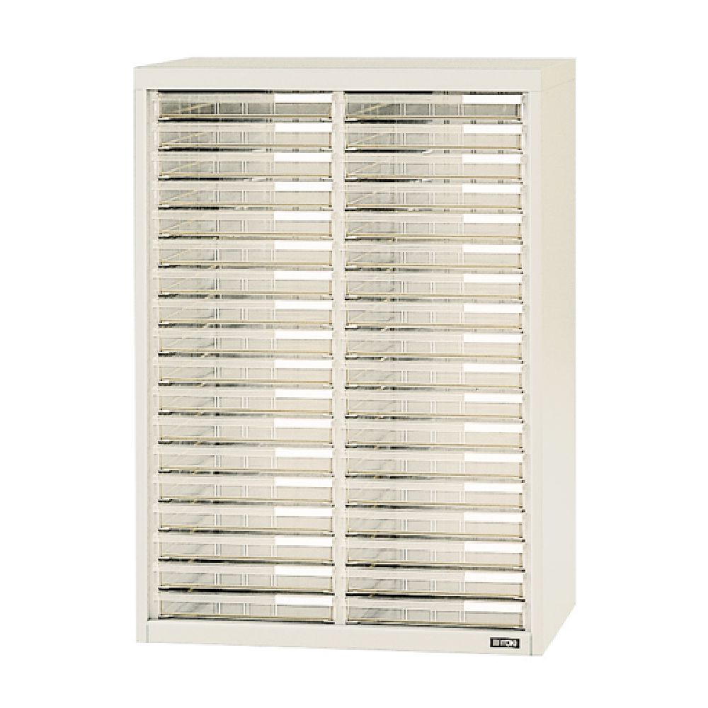 【まとめ買い 5%オフクーポン】 [自社便 開梱 設置付] 日本製 国内生産 メーカー直販 公式 HKS-0924A-WE イトーキ クリスタルキャビネット (H88cm B4浅型トレイ36個)