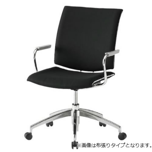 樂天商城 - TOKIO ミーティングチェア 椅子 会議用イス 会議チェア 5本脚タイプ 肘付 ビニールレザー張り FMP-5AL-S