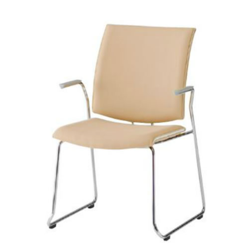 楽天オフィスチェアー専門館TOKIO ミーティングチェア 椅子 会議用イス 会議チェア ループ脚タイプ 肘付 ビニールレザー張り FMP-R2AL-S