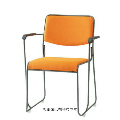 樂天商城 - TOKIO 会議椅子 4脚セット ミーティングチェア 椅子 会議用イス 会議用チェア 塗装脚 肘付 ビニールレザー張り FSC-15TAL-S-SET