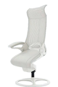 オカムラ レオパード チェア ハイバック ホワイトフレーム 革張りCE93W