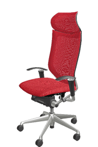 オカムラ バロン チェア グラデーションサポートメッシュタイプ エクストラハイバック シルバーフレーム アジャストアーム 可動ヘッドレスト付CP81D