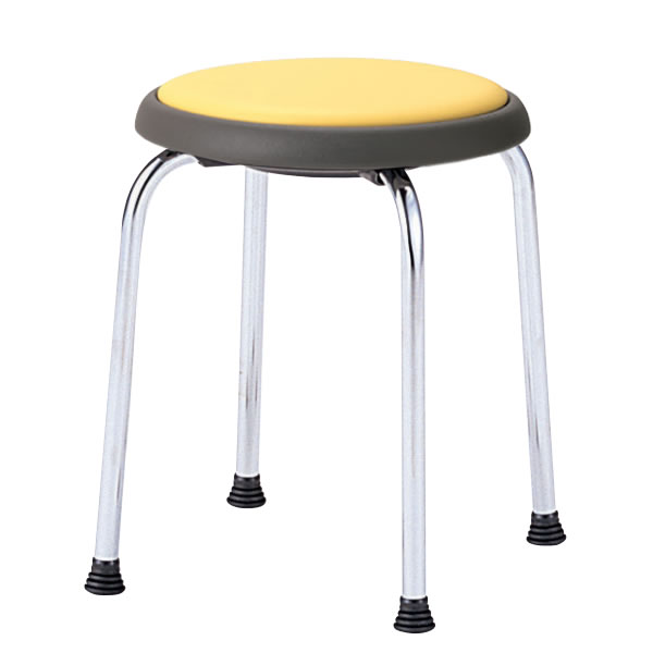 【5脚セット】丸イス 丸椅子 パイプ 座回転式 スツール 丸いす ビニールレザー張り R-770L