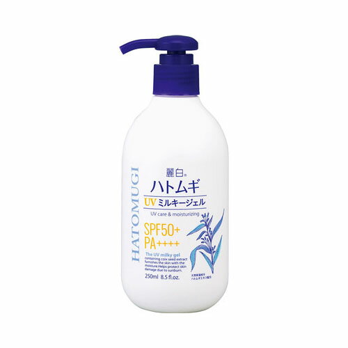 熊野油脂株式会社麗白 ハトムギ UVミルキージェル SPF50+ PA++++ ポンプタイプ 250ML 送料無料