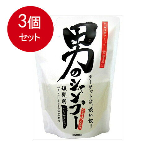 乐天商城 - 3個まとめ買い 地の塩社 男のシャンプー　詰替用　250ML メール便送料無料 × 3個セット