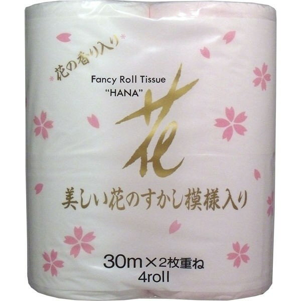 ハヤシ商事 花ゴールド トイレットペーパー 30m2枚重ねX4ロール入 送料無料