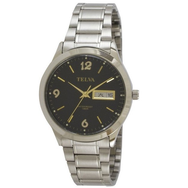 [クレファー]CREPHA 紳士用腕時計 アナログ表示 デイデイト 10気圧防水 ブラック TEV-2263-BKA メンズ　送料無料