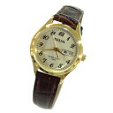[クレファー]CREPHA 婦人用腕時計 アナログ表示 デイデイト 10気圧防水 ゴールド TEV-1207-CH レディース　メール便送料無料