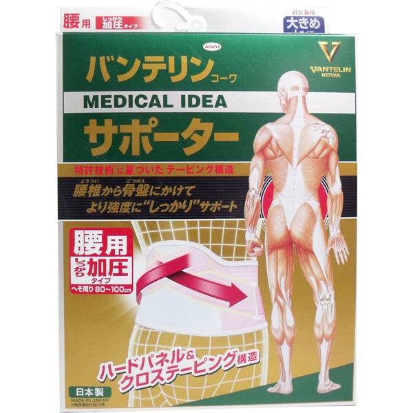興和 バンテリンコーワ サポーター 腰用 しっかり加圧タイプ 大きめ 1枚入　送料無料のサムネイル