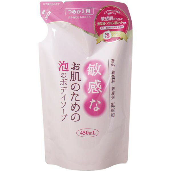 クロバーコーポレーション 敏感なお肌のための 泡のボディソープ 詰替用 450mL メール便送料無料