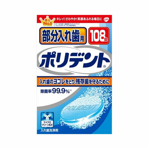 アース製薬部分入れ歯用ポリデント 108錠 オーラル 義歯用品