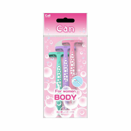 貝印キャンバブルT 3本入り BODY【3個までメール便、他商品と同梱不可】 カミソリ 女性用