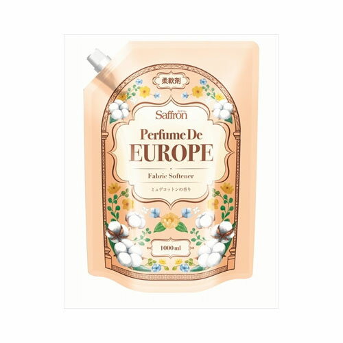 トイレタリージャパンインクサフロンパフュームドヨーロッパコットン1000ml 洗濯補助剤 柔軟剤