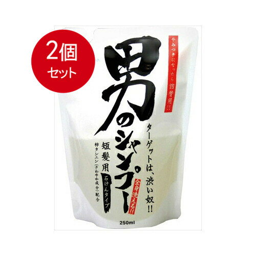2個まとめ買い 地の塩社 男のシャンプー 詰替用 250ML メール便送料無料 × 2個セット インバス シャンプー(4.0)