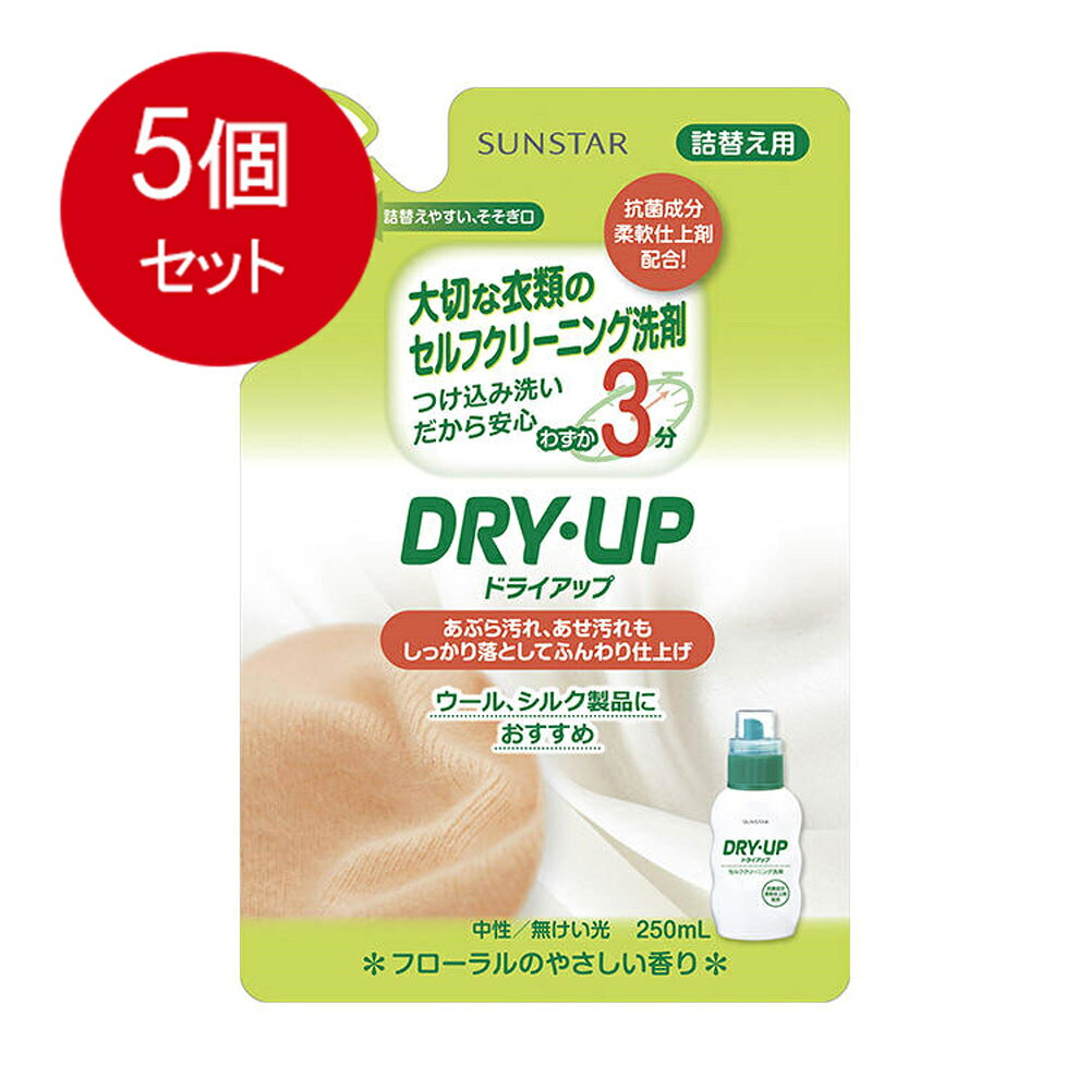 5個まとめ買い サンスター ドライアップ ドライマーク衣料専用洗剤 詰替え用 250mL 送料無料 × 5個セット 衣料用洗剤 おしゃれ着・ドライ用