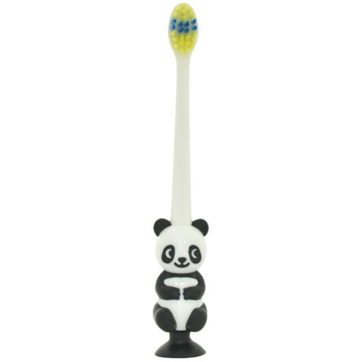 ユーカンパニー ピタット パンダ歯ブラシ 吸盤&キャップ付 ブラック 1本入【6個までメール便、他商品と同梱不可】 ユーカンパニー ピタット パンダ歯ブラシ 吸盤&キャップ付 ブラック 1本入【6個までメール便、他商品と同梱不可】