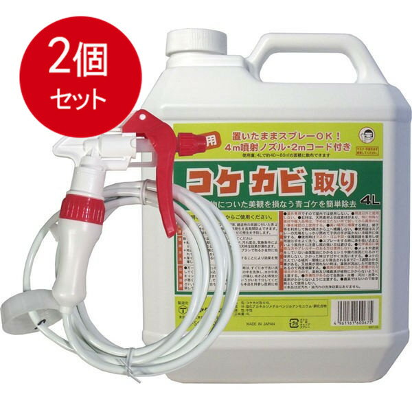 2個まとめ買い 屋外用 コケカビ取り 4Lタイプ 噴射ノズル付き送料無料 × 2個セット
