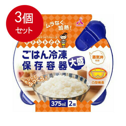 3個まとめ買い ごはん冷凍保存容器　大盛　2個 送料無料 × 3個セット