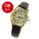 5個まとめ買い [クレファー]CREPHA 婦人用腕時計 アナログ表示 デイデイト 10気圧防水 ゴールド TEV-1207-CH レディース　 [宅急便] 送料無料 × 5個セット
