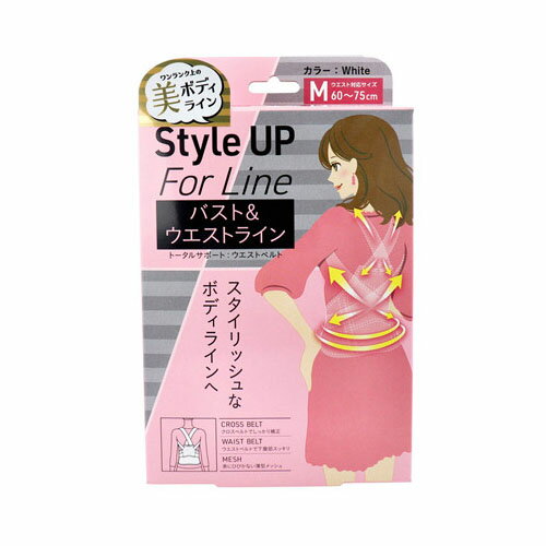 Style Up For Line トータルサポート バスト＆ウエストラインベルト Mサイズ ホワイト　送料無料