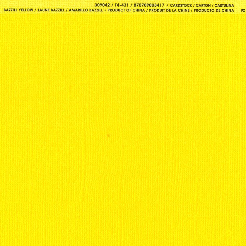 【American Crafts/アメリカンクラフト】 Bazzill Paper バジルペーパー モノ 309042 Bazzill Yellow バジルイエロー（4188034）