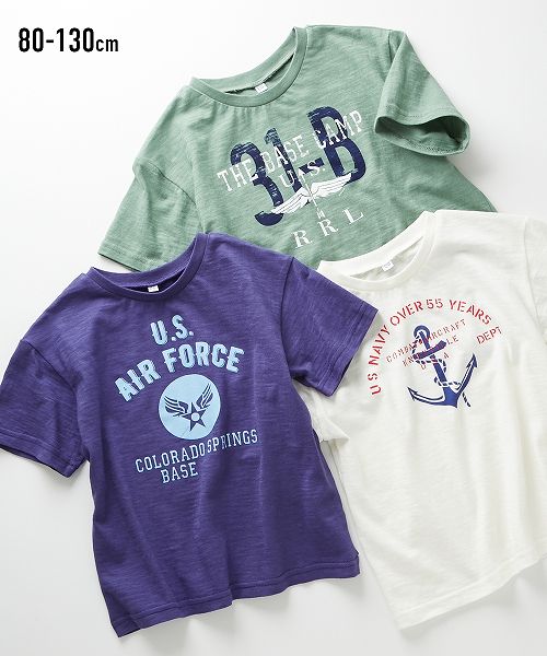 【アウトレット】 アメカジプリントTシャツ (子供服 男の子・女の子)のサムネイル