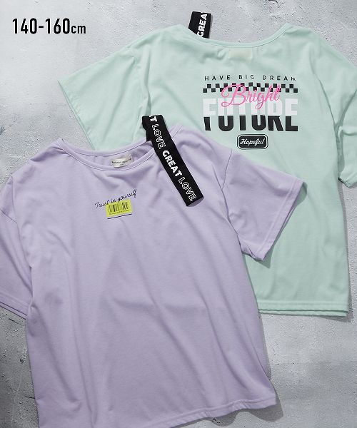 【アウトレット】 ワンショルダー風プリントTシャツ (女の子 子供服・ジュニア服)のサムネイル