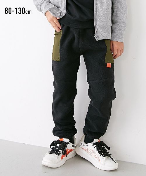 【2月20日11時～21日11時までのタイムSALE】【アウトレット】ポケット付き切替フリースパンツ（子供服　ジュニア服　男の子　女の子）のサムネイル
