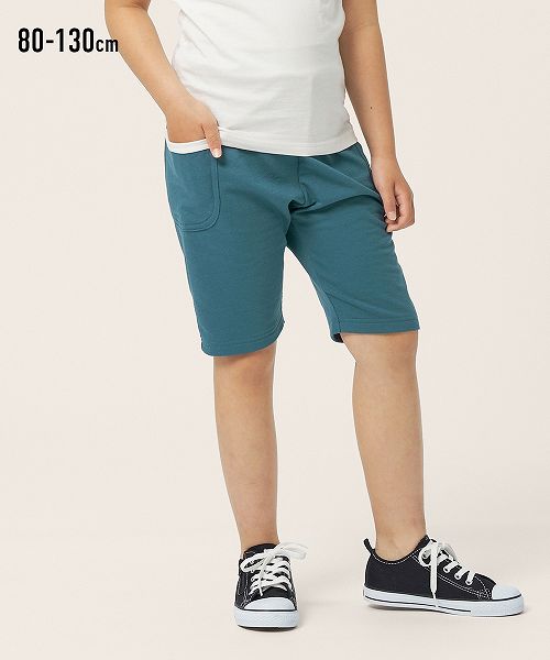 【2月24日11時～25日11時までのタイムSALE】【アウトレット】ポケット付き配色ラインハーフパンツ（子供服　男の子・女の子）のサムネイル